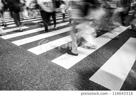 People crossing the street a-6 monochrome 116643318
