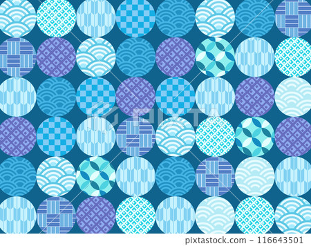 Blue Japanese pattern background 116643501