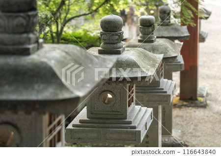Nara Abe Monjuin Temple stone lantern and stone steps Nara Abe Monjuin Temple stone lantern and stone steps 116643840