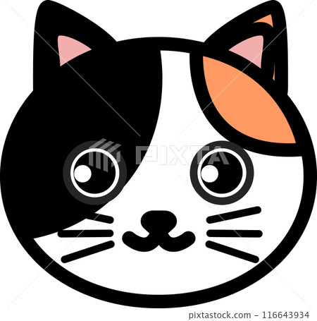 Cute calico cat illustrations and icons 116643934