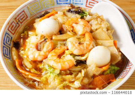 Chinese rice bowl seafood Chinese rice bowl seafood 116644018