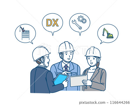 建築業和製造業相關人士舉行會議和討論的插圖 建築業和製造業相關人士舉行會議和討論的插圖 116644266