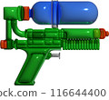 Inflated water gun toy with plasticine effect. 3d rendering illustration. 116644400