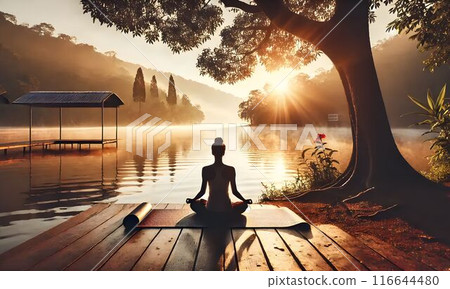 A meditating person 116644480
