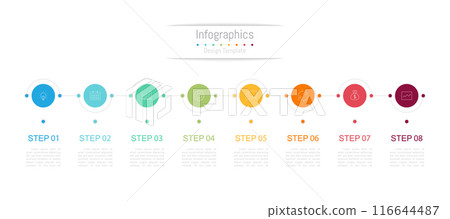 Infographic 8 options design elements for your business data. Vector Illustration. Infographic 8 options design elements for your business data. Vector Illustration. 116644487