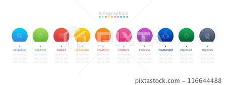 Infographic 10 options design elements for your business data. Vector Illustration. Infographic 10 options design elements for your business data. Vector Illustration. 116644488