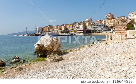 Ionian Sea shore in Saranda, Albania Ionian Sea shore in Saranda, Albania 116644552