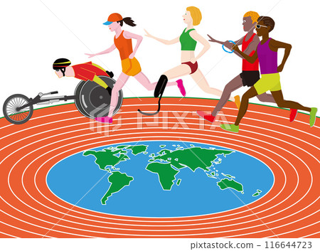 This is an illustration of the universal relay in para-athletics. 116644723