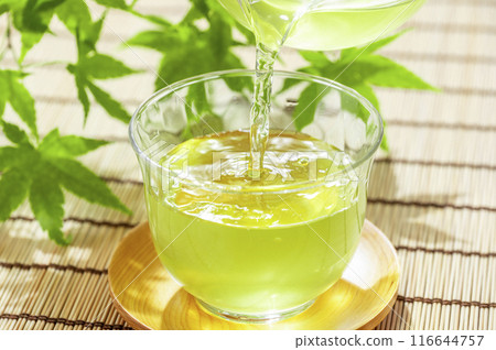 Cold green tea Green tea Summer image 116644757