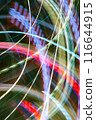 Colorful, abstract, arcing light strips 116644915