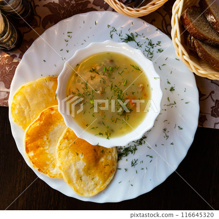 Belarusian mochanka with pancakes Belarusian mochanka with pancakes 116645320