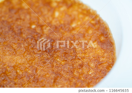 Close-up of browning of baked pudding 116645635