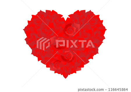 Heart-shaped frame made of red roses Heart-shaped frame made of red roses 116645864