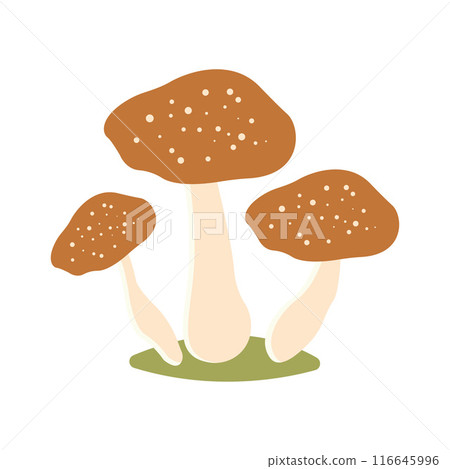 Cute Mushroom Polka Dots Fungi Fungus Food Vector Illustration Sticker 116645996