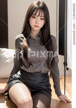 二十多歲的女人坐在沙發上 二十多歲的女人坐在沙發上 116646089