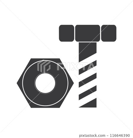 bolt and nut logo 116646390
