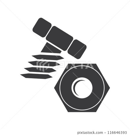 bolt and nut logo 116646393