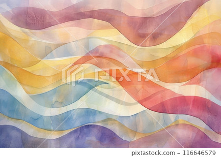 柔和色彩的抽像水彩標誌波 116646579