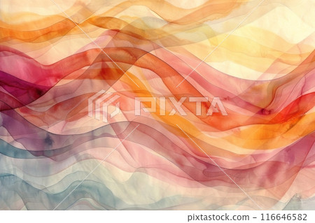 柔和色彩的抽像水彩標誌波 116646582