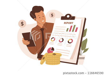 Financial report illustration concept Financial report illustration concept 116646590
