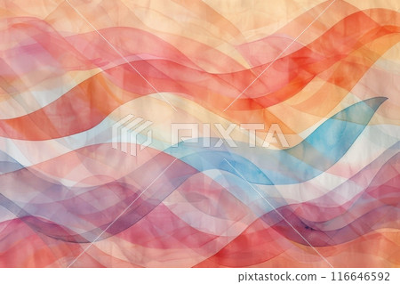 Abstract watercolor sine wave in pastel colors 116646592