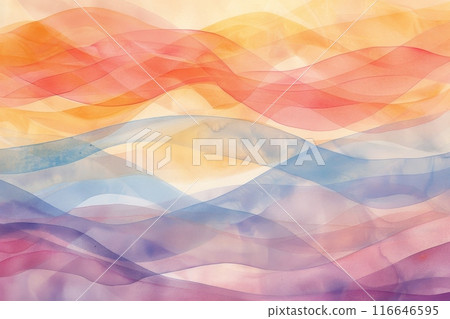 Abstract watercolor sine wave in pastel colors 116646595