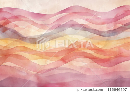 Abstract watercolor sine wave in pastel colors 116646597