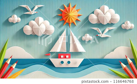 Origami Boat 116646768