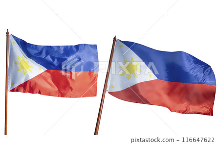 Two flags of the Philippines are shown, one on the left and one on the right 116647622