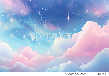 Clouds Stars Sky Watercolor Background Image Watercolor Wallpaper Background Background Material Texture Brush Paint Night Sky Above the Clouds 116648041