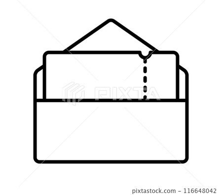 Icon illustration of a discount ticket in an envelope Icon illustration of a discount ticket in an envelope 116648042