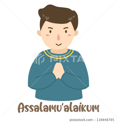 character with greeting assalamualaikum character with greeting assalamualaikum 116648785