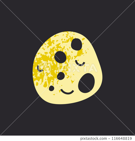 Vector illustration of an asteroid, a cosmic object with an irregular shape and craters, a meteorite. Astronomy and space concept, detailed textured celestial body in the solar system, science element 116648819