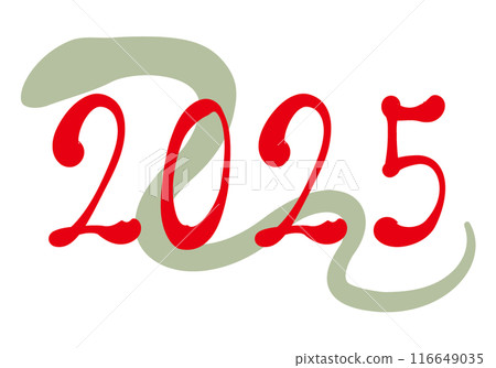 2025年鋼筆字母風格新年賀卡材質 116649035