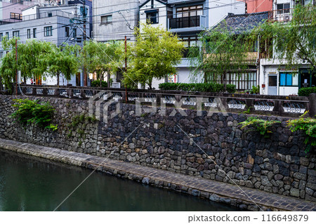 Evening view of Nakajima River and Meganebashi Bridge [Nagasaki City] 116649879