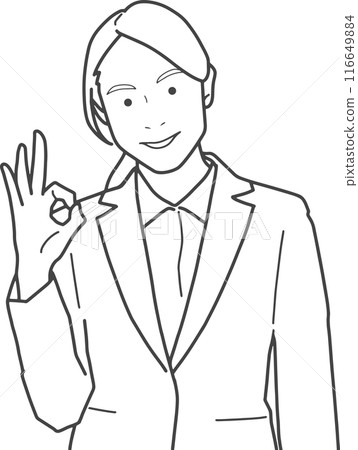 女商人簽字確定(畫線) 女商人簽字確定(畫線) 116649884