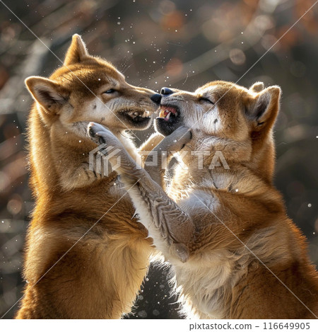 柴犬睡在雪地上 116649905