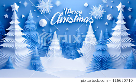 紙工藝風格聖誕圖像，生成AI，AI圖像 116650710