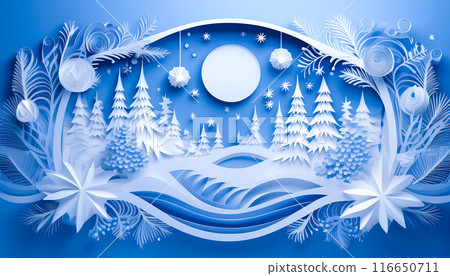 Papercraft style Christmas image, Generative AI, AI image Papercraft style Christmas image, Generative AI, AI image 116650711