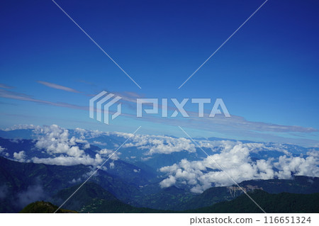 Sky with Cloud in Sunny Weather from Silk Route Sikkim, Zuluk Sky with Cloud in Sunny Weather from Silk Route Sikkim, Zuluk 116651324