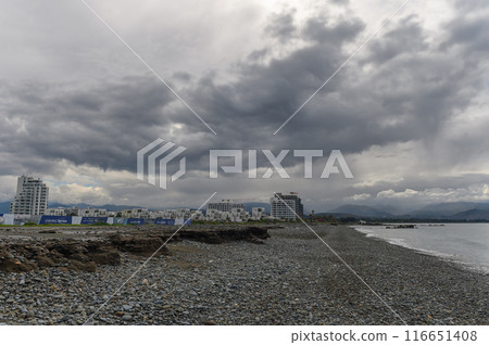 residential complex with white houses on the seashore in Cyprus 1 residential complex with white houses on the seashore in Cyprus 1 116651408
