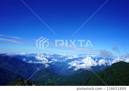 Skyline scenic beauty of Himalayan Range of Zuluk, Silk Route, Sikkim 116651809