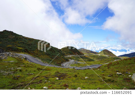 Snake Shape Road in Mountain at East Sikkim Snake Shape Road in Mountain at East Sikkim 116652091
