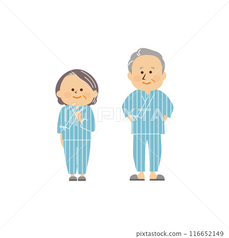 Senior couple undergoing a health check-up Cute illustration Senior couple undergoing a health check-up Cute illustration 116652149