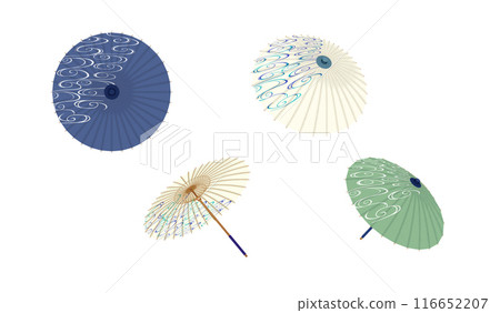 A Japanese umbrella featuring the traditional Japanese pattern of "flowing water" 116652207
