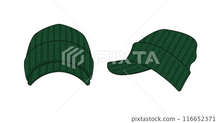 針織帽（針織帽）向量模板插畫 116652371