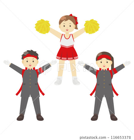啦啦隊（紅隊）插圖 116653378