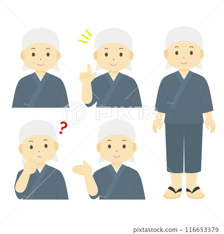 Illustration of a man wearing a work clothes 116653379