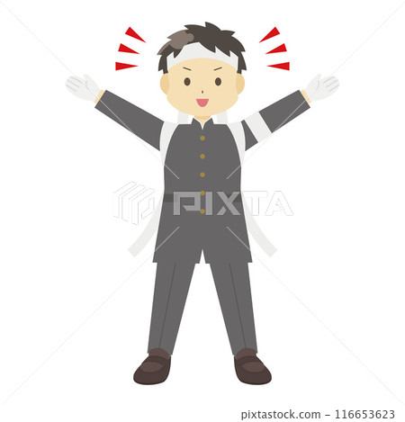 Illustration of a cheering squad man Illustration of a cheering squad man 116653623