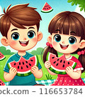 吃西瓜的孩子 116653784